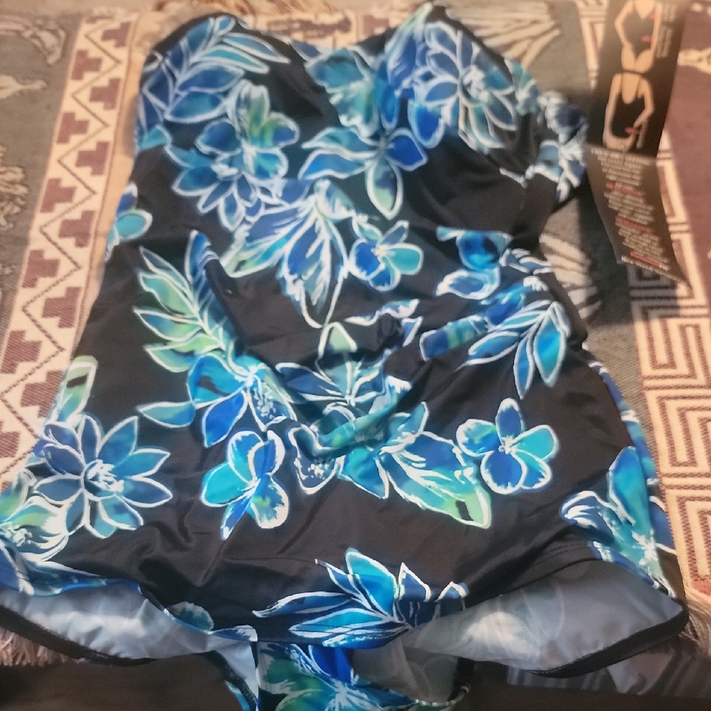 Roxanne Blue Floral One-Piece Swimsuit